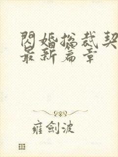 闪婚总裁契约妻最新篇章