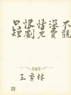 只恨情深不识鸢短剧免费观看完整版封面