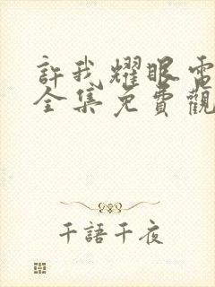 许我耀眼电视剧全集免费观看完整版封面