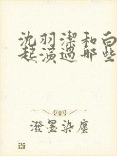 沈羽洁和白鹿一起演过哪些电视剧封面