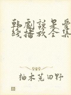 韩剧说是爱情在线播放全集免费观看