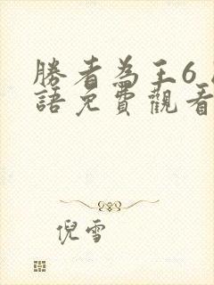 胜者为王6 国语免费观看