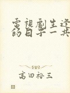 电视剧生逢灿烂的日子一共多少集