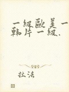 一级欧美一级日韩片一级.封面