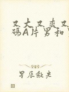 又大又爽又黄无码A片男和男