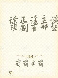 徐正溪主演的电视剧有哪些