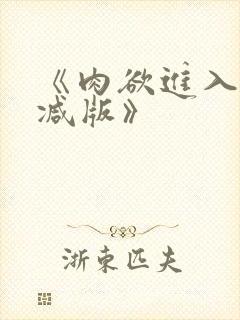 《肉欲进入无删减版》封面