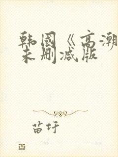 韩国《高潮3》未删减版封面