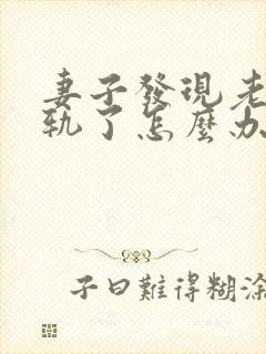 妻子发现老公出轨了怎么办封面