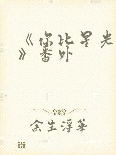 《你比星光美丽》番外封面