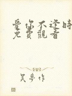爱你不逢时在线免费观看封面