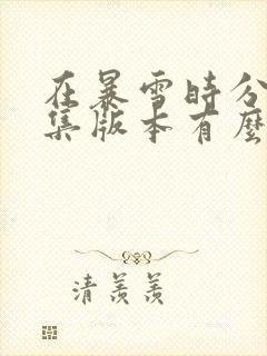 在暴雪时分38集版本有么封面