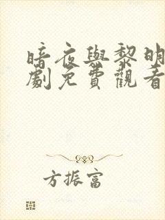 暗夜与黎明连续剧免费观看全集