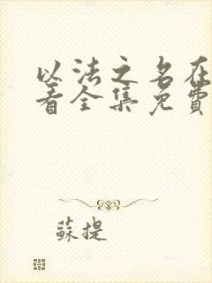 以法之名在线观看全集免费完整版封面