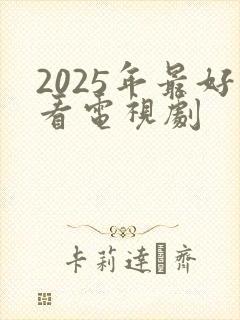 2025年最好看电视剧