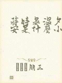 蒋时晏温夕乔予安是什么小说
