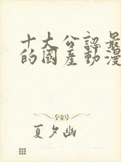 十大公认最好看的国产动漫