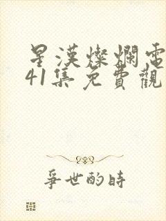 星汉灿烂电视剧41集免费观看