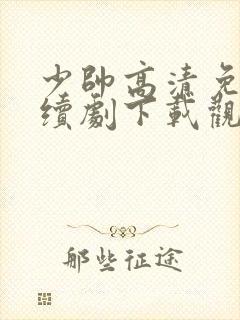 少帅高清免费连续剧下载观看