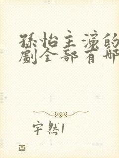 孙怡主演的电视剧全部有哪些封面