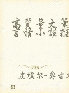 高质量文笔好的言情小说推荐