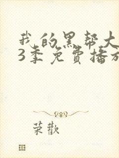 我的黑帮大佬第3季免费播放在线观看