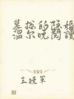 慕总的隐婚罪妻温尔晚阅读