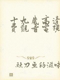 十九岁高清版免费观看电视剧国产