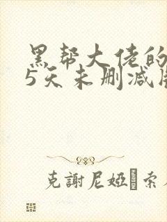 黑帮大佬的365天未删减版