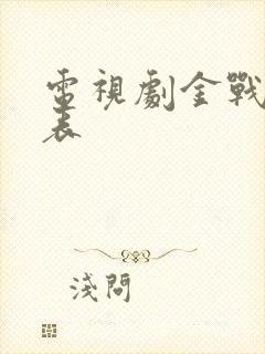 电视剧金战演员表