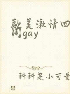欧美激情四射男同gay