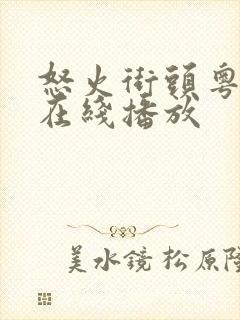 怒火街头粤语版在线播放