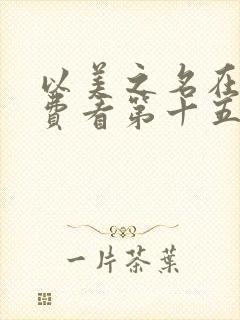 以美之名在线免费看第十五集电视剧