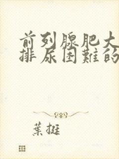 前列腺肥大导致排尿困难的治疗