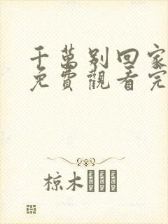 千万别回家电影免费观看完整版