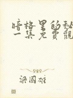 暗格里的秘密第一集免费观看