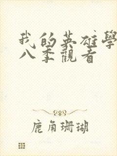 我的英雄学院第八季观看