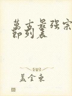 万古最强宗新章节列表