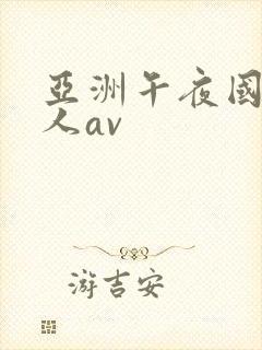 亚洲午夜国产成人av