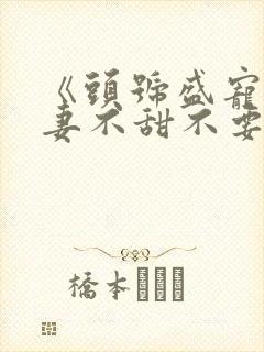 《头号盛宠:萌妻不甜不要钱》封面