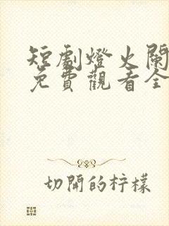 短剧灯火阑珊处免费观看全集