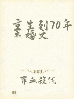 重生到70年代军婚文封面