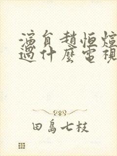 演员赵恒煊都演过什么电视剧