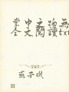 掌中之物无删减全文阅读txt