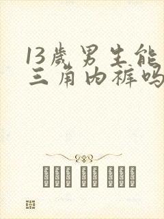 13岁男生能穿三角内裤吗封面