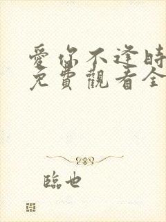 爱你不逢时短剧免费观看全集高清下载