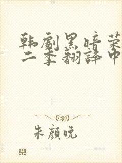 韩剧黑暗荣耀第二季翻译中文封面
