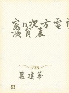 家n次方电视剧演员表