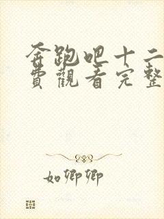 奔跑吧十二季免费观看完整版封面