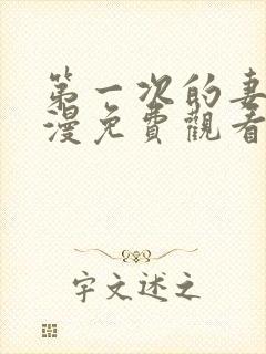 第一次的妻子动漫免费观看全集完整封面